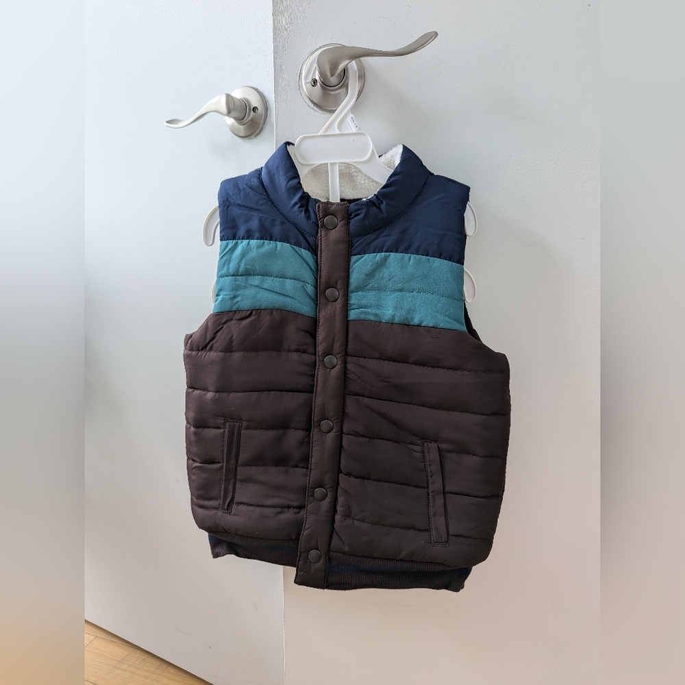 Tommy Bahama Fleece Lined Vest Stripes 5/6 Years Insulated Vest Puffer Spring